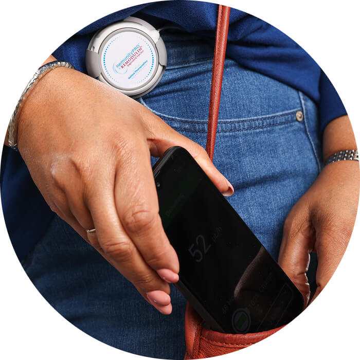 REMUNITYPRO is a small, discreet pump that fits easily on a belt or in a pocket